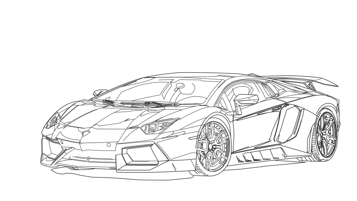 outline of a lamborghini