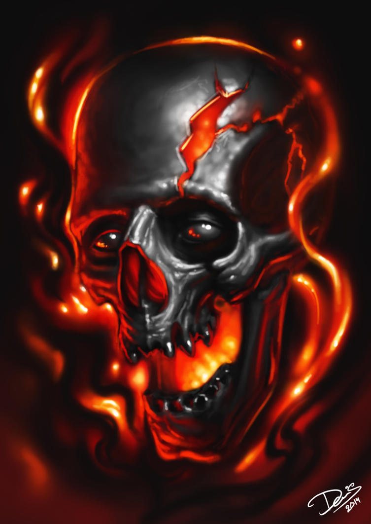 flaming skull by disse86 d82f8hp