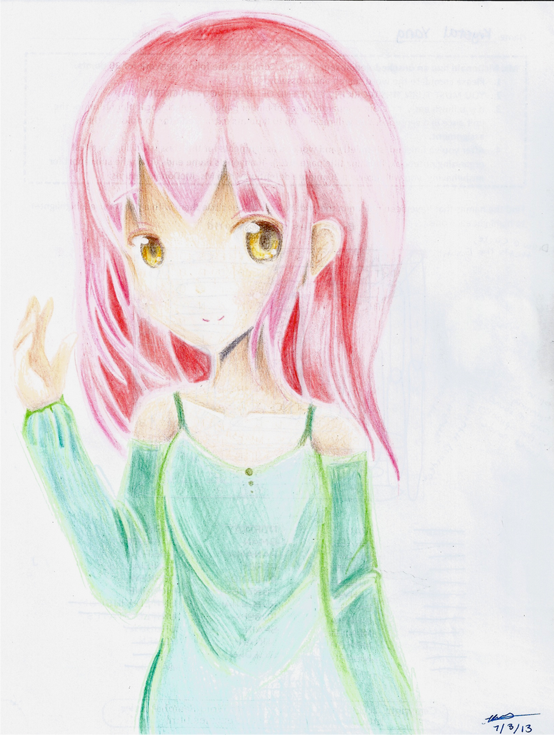 Colored Pencil Anime Girl by prettykittygal on DeviantArt