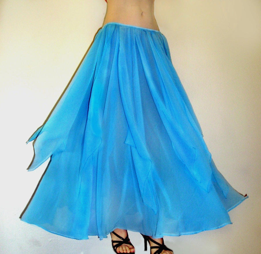 Sky-blue chiffon skirt. Ameynra design by AMEYNRA on DeviantArt